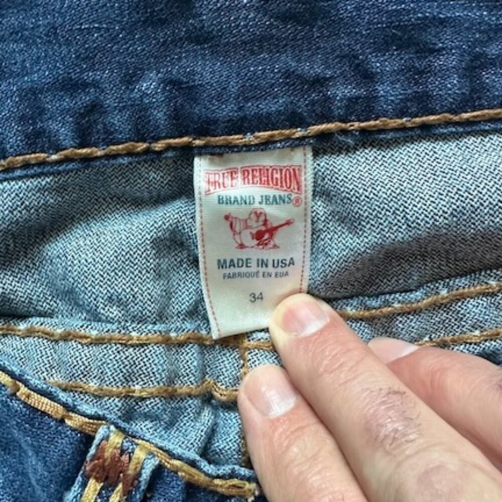 True Religion Vintage Ricky Super T Jeans - Men's 34x33 -Thick Stitch, USA - EUC - Picture 4 of 16